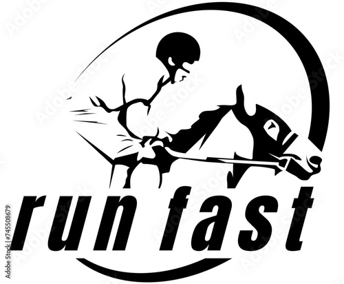 HORSE RACING LOGO DESIGN VECTOR ART	