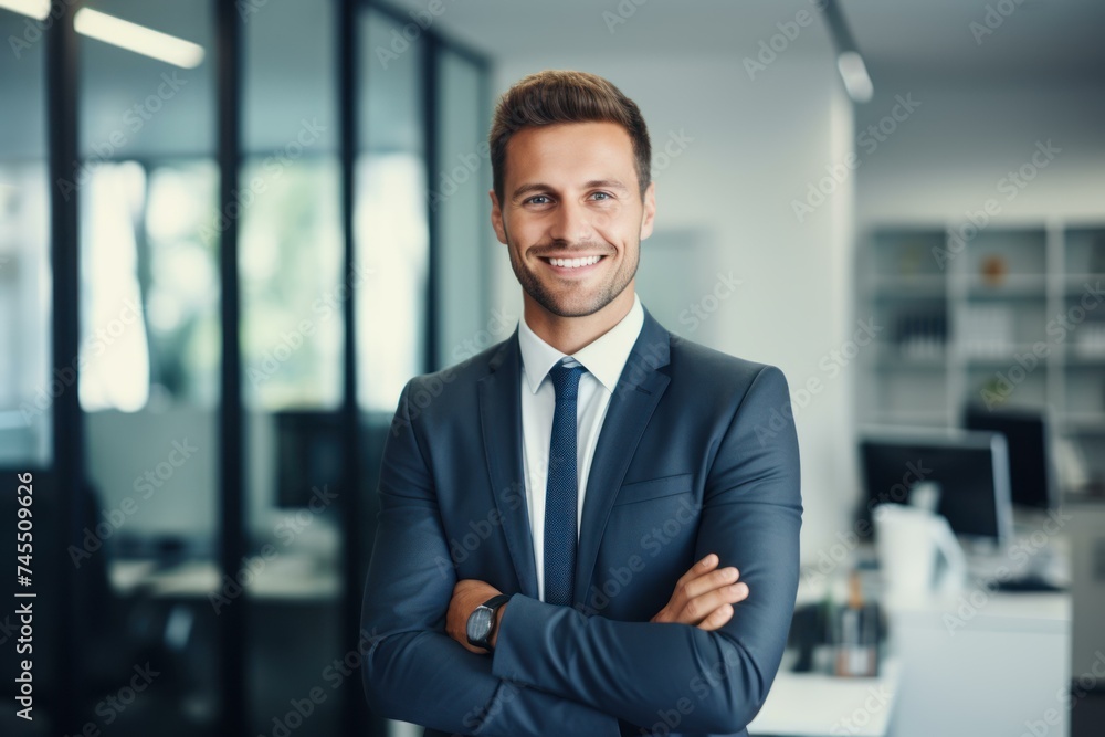 Productive Office smiling professional. People team. Generate Ai Productive Office smiling professional. People team. Generate Ai