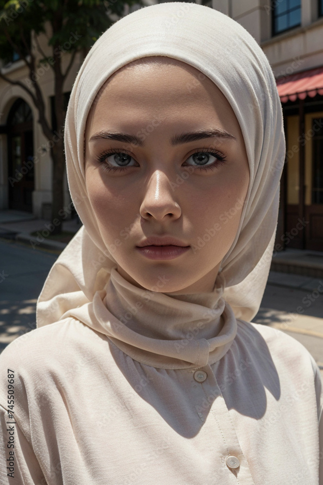 potrait of turkish girl wearing hijab, photos taken in street potrait of turkish girl wearing hijab, photos taken in street