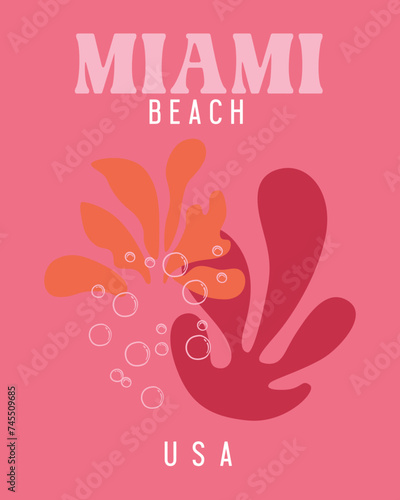 Preppy Travel Wall Art Prints: Colorful Vector Illustrations for Aesthetic Room Decor. Trendy Abstract Art Poster Set, Perfect for Bedroom or College Dorm Room. Pink Accents Add a Stylish Touch