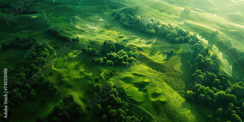 view of a beautiful green golf course © Kien