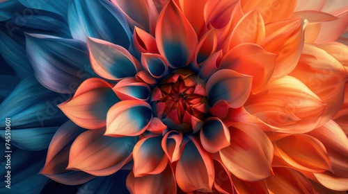 colorful flower background in a blend of light indigo and light amber hues © Matthew