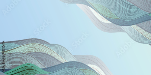 青　和柄　波　背景	