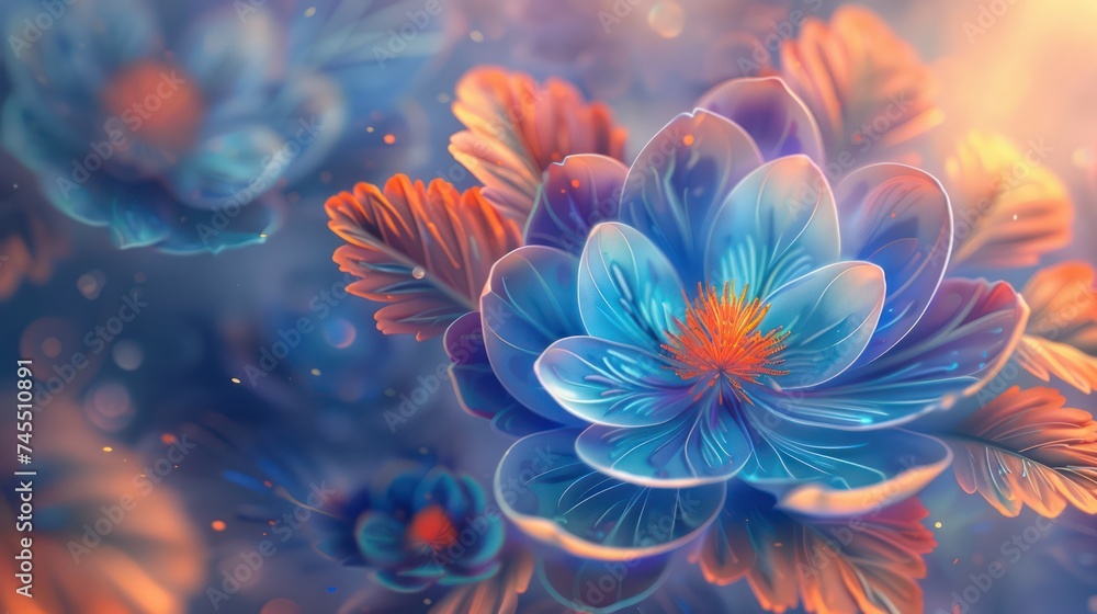 colorful flower background in a blend of light indigo and light amber hues colorful flower background in a blend of light indigo and light amber hues