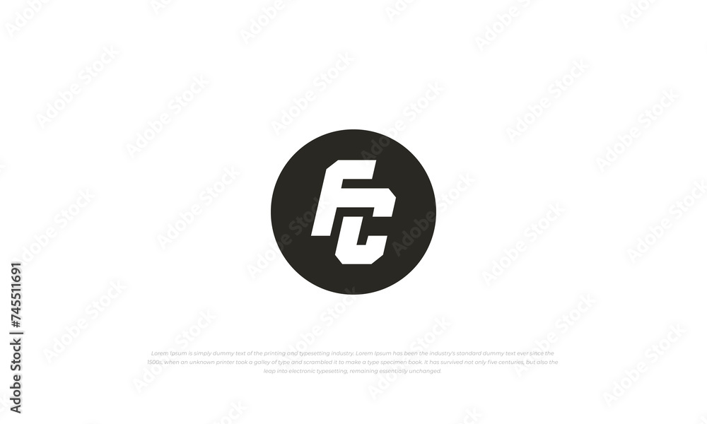 monogram logo letter FC in black circle shape monogram logo letter FC in black circle shape