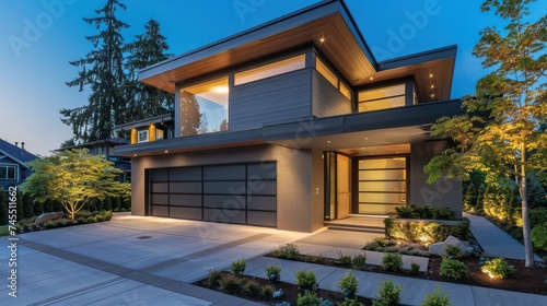 Wallpaper Mural A modern and spacious two-story house, perfect for showcasing in business rentals, homes for sale, and advertisements Torontodigital.ca