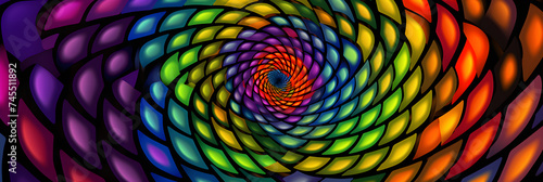 Vibrant Geometry: A Mesmerizing Masterpiece of Hypnotic Pattern Art
