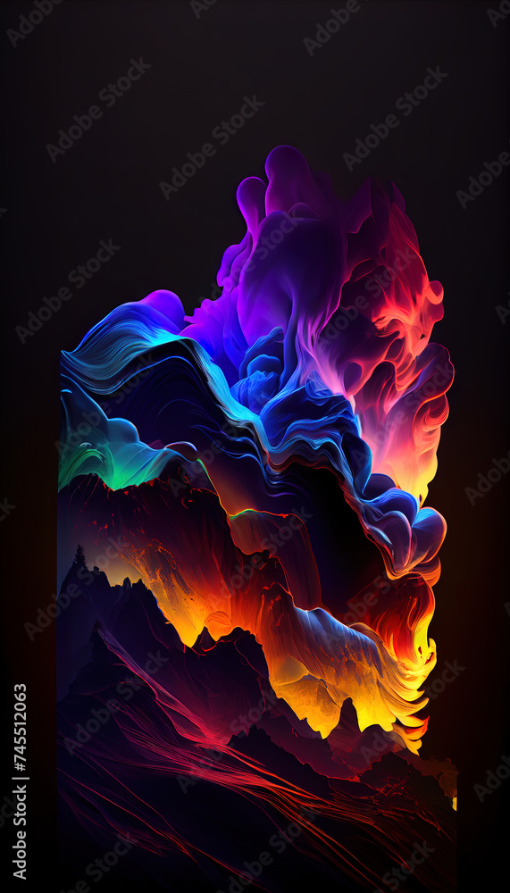 Vertical wallpaper with dark dramatic gradient colors. Ai generated ...