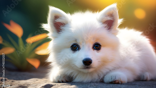white pomeranian puppy © BestSong