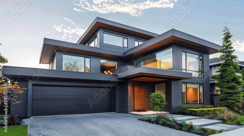 This modern and spacious two-story house is perfect for highlighting in business rental listings, homes for sale, and promotional materials