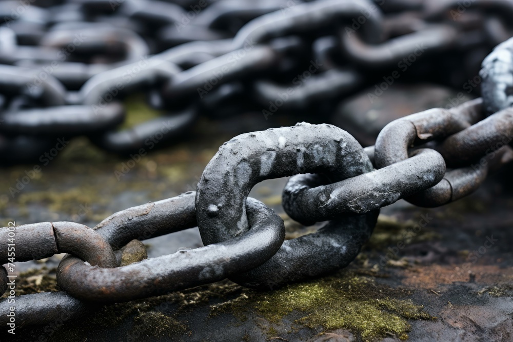 Rusty Old iron chain. Art grunge work. Generate Ai Rusty Old iron chain. Art grunge work. Generate Ai