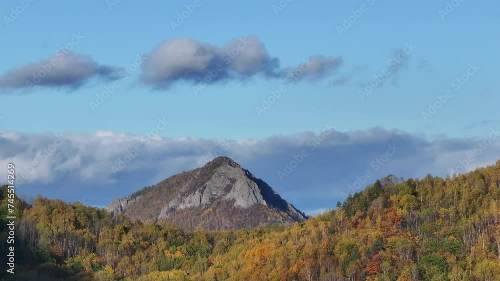 Majestic Mountain View With Trees and Clouds Majestic Mountain View With Trees and Clouds