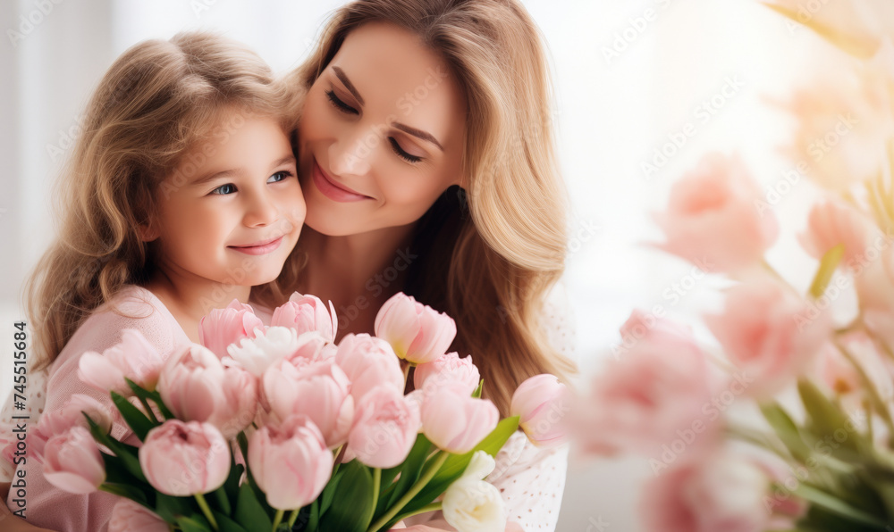 Mother and her daughter happy smiling with love Mother and her daughter happy smiling with love