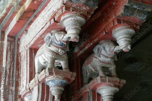 Elephant bracket capitals on columns photo