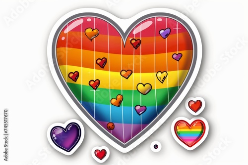 LGBTQ Sticker classy design. Rainbow pleasant sticker motive voluble sticker diversity Flag illustration. Colored lgbt parade demonstration adoration. Gender speech and rights glitchgender