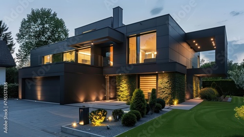 A modern and spacious two-story house, perfect for showcasing in business rentals, homes for sale, and advertisements