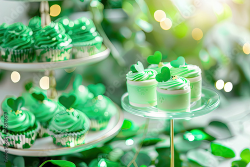 bright and colorful green St Patrick's day party favors and food