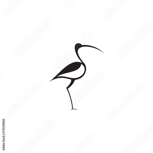 stork logo sign laconic, business, bird, logo, line art