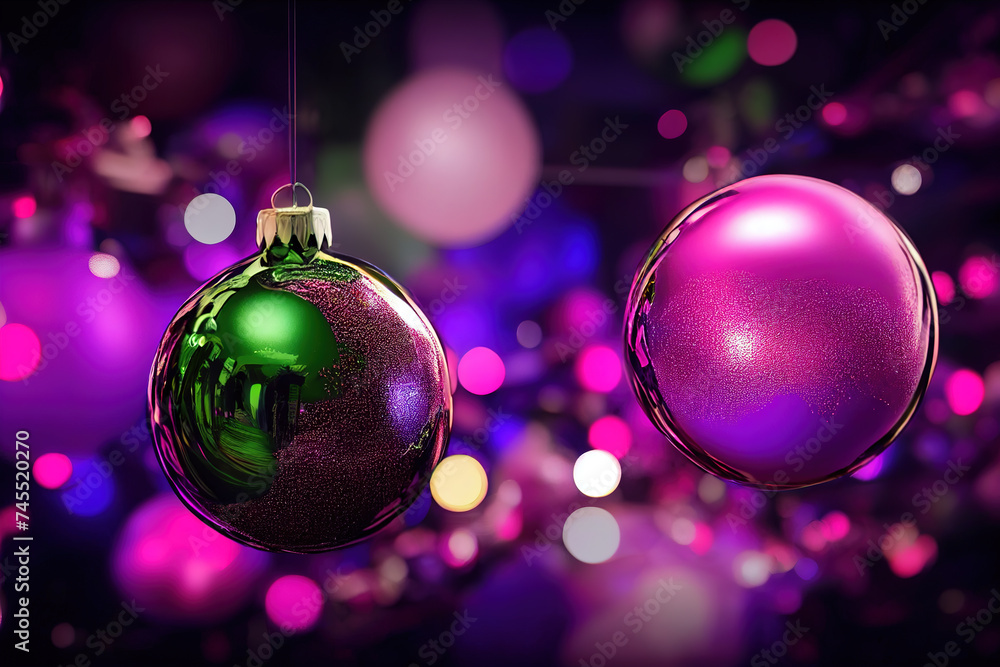 Purple Christmas decoration. AI generated. Purple Christmas decoration. AI generated.