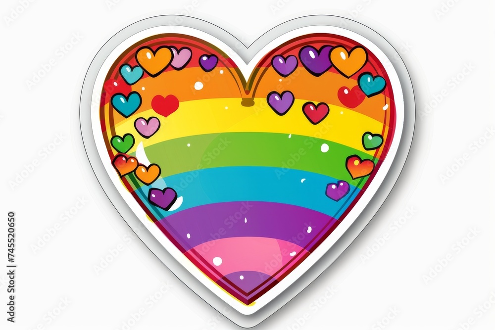 LGBTQ Sticker romantic design. Rainbow decorative sticker motive dynamic sticker diversity Flag illustration. Colored lgbt parade demonstration floral. Gender speech and rights cogitogender