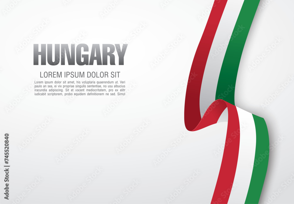 Obraz premium Flag of Hungary, vector illustration, card layout design
