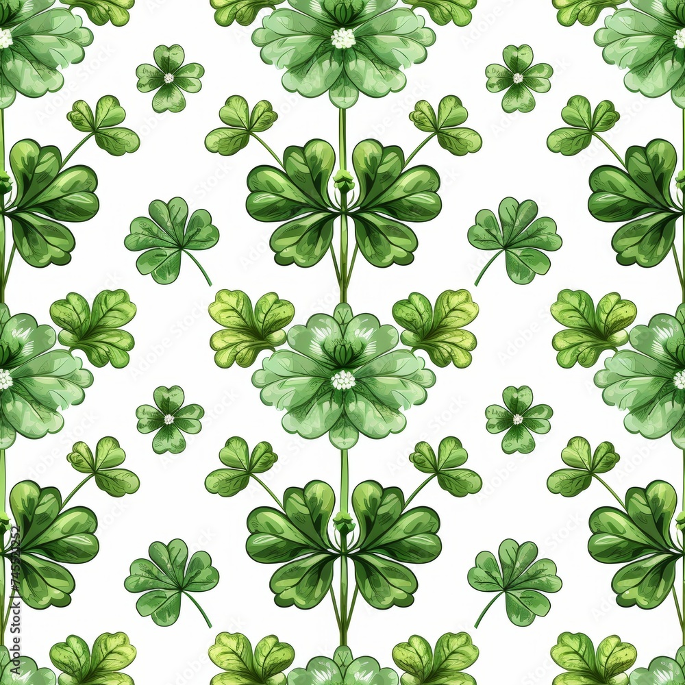 Seamless pattern with clover leaves. St. Patrick's Day background. Seamless pattern with clover leaves. St. Patrick's Day background.