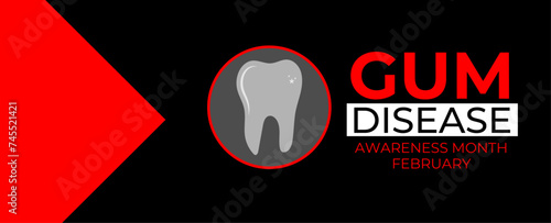 February Gum Disease Awareness Month. vector illustration isolated on white. Diagnosis, prevent, protection, and gingivitis concept design. banner, cover, poster, card, flyer, placard.