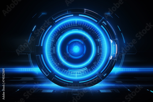 Futuristic user interface HUD tech elements for game creation or footage overlay. Sci-fi illustration design.