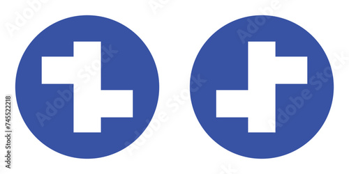 set blue circle mandatory sign double crossroad intersection junction from right and left traffic. highway route collection road flat symbol for web mobile isolated white background illustration.