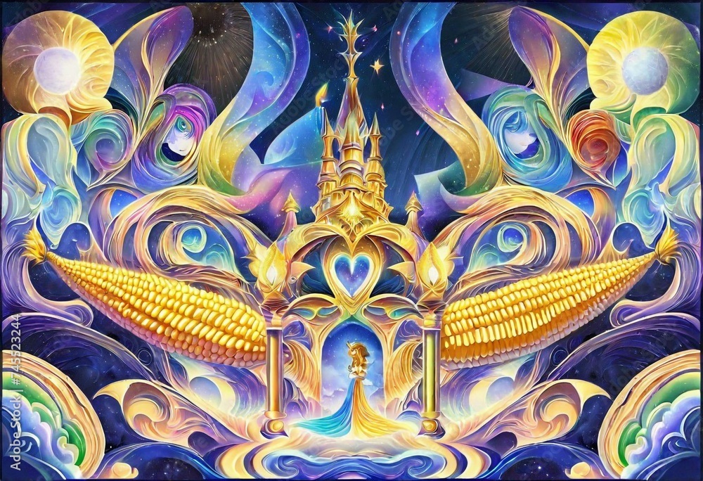 Fototapeta premium Corn Castle: A Marvelous Blend of History and Artistry