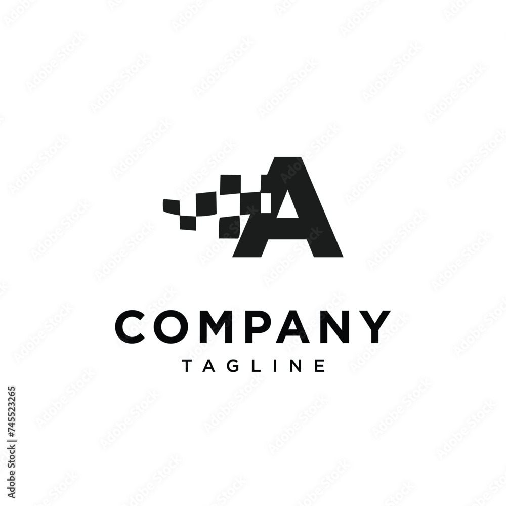 Letter A Race flag logo icon vector template Letter A Race flag logo icon vector template