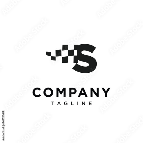 Letter S Race flag logo icon vector template