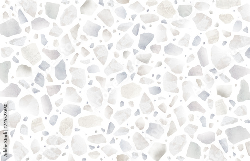 テラゾー人造大理石の白の水彩画背景 photo