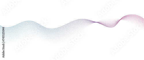 Flowing Dot Wave Pattern Halftone Curve Shape on Transparent Background © unknowlog1