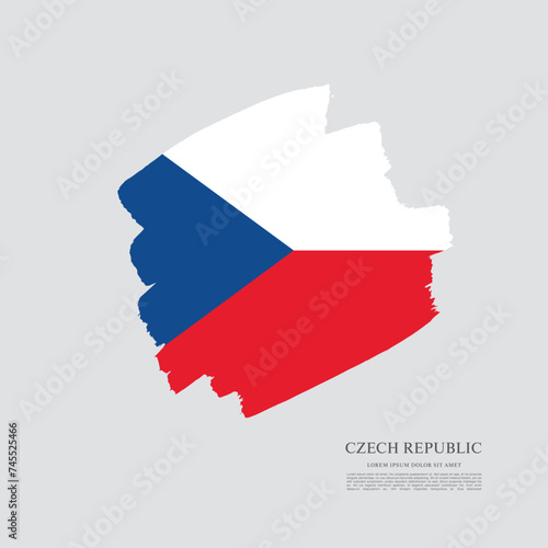 Flag of Czech Republic, brush stroke background