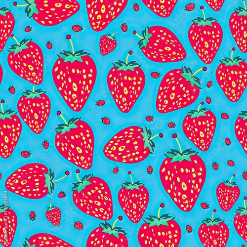 Wallpaper Mural cute strawberry background Torontodigital.ca