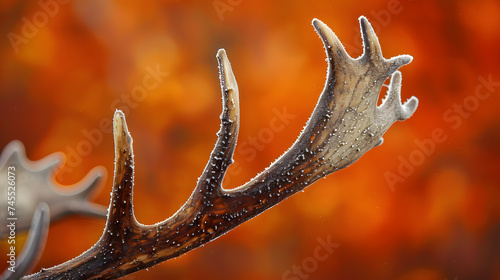An abstract image of a reindeer's antlers. The shape of the antlers complex and intricate. The colors of the antlers vibrant and saturated. The patterns on the antlers unique and abstract.
