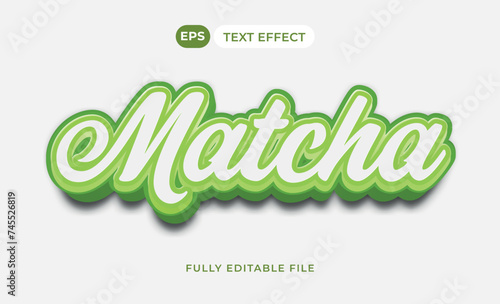 3d Bold Green Matcha Text Effect