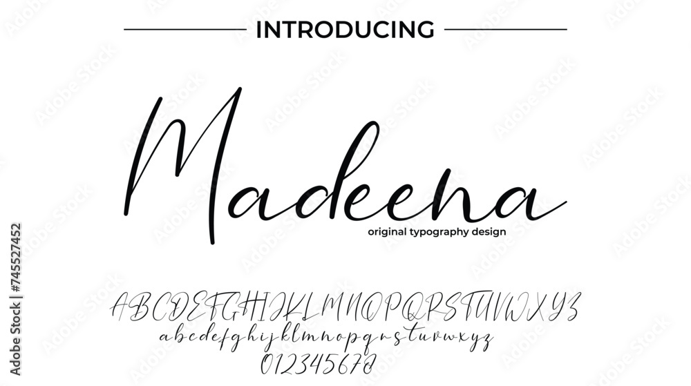 Madeena Font Stylish brush painted an uppercase vector letters, alphabet, typeface Madeena Font Stylish brush painted an uppercase vector letters, alphabet, typeface