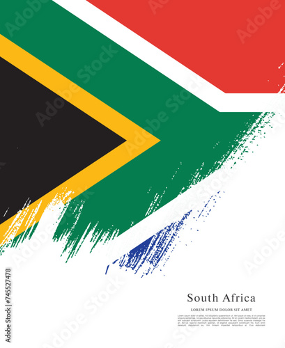 Flag of South Africa  brush stroke background