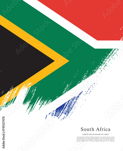 Flag of South Africa, brush stroke background
