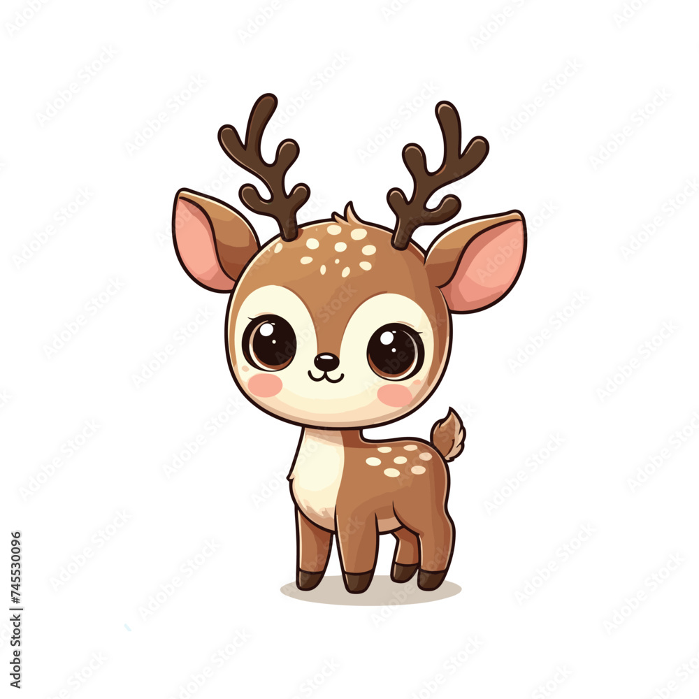 cute funny animal cartoon vector on white background
