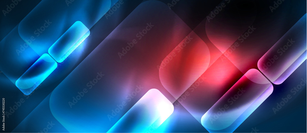 Neon glass shapes for your text or product presentation geometric background. Vector illustration For Wallpaper, Banner, Background, Card, Book Illustration, landing page Neon glass shapes for your text or product presentation geometric background. Vector illustration For Wallpaper, Banner, Background, Card, Book Illustration, landing page