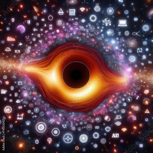 Artificial intelligence and black hole with Generative AI.