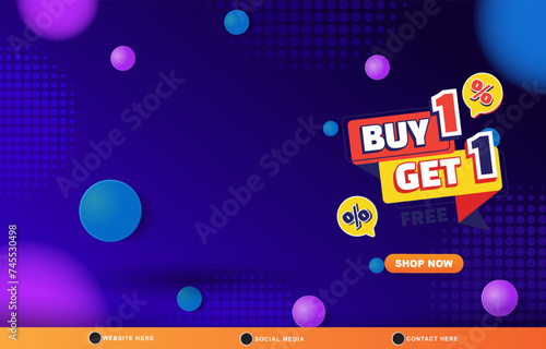 discount sale template banner with blank space for product sale with abstract gradient orange and blue background design