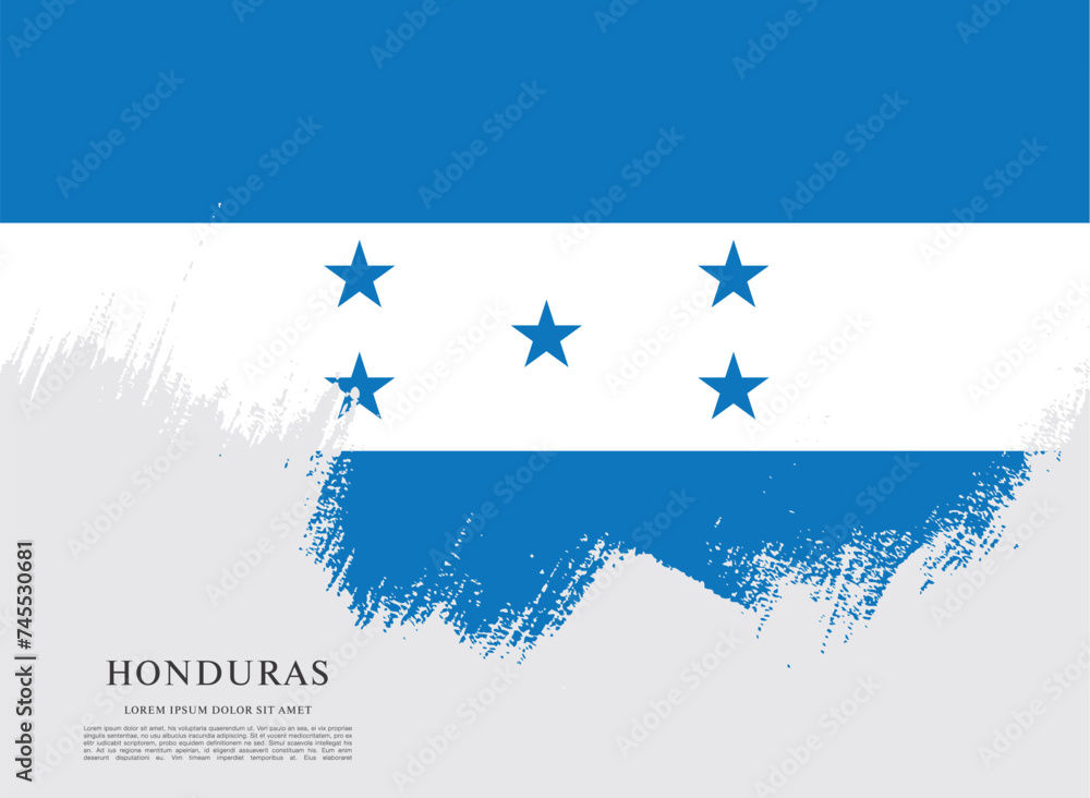 Flag of Honduras, brush stroke background Flag of Honduras, brush stroke background