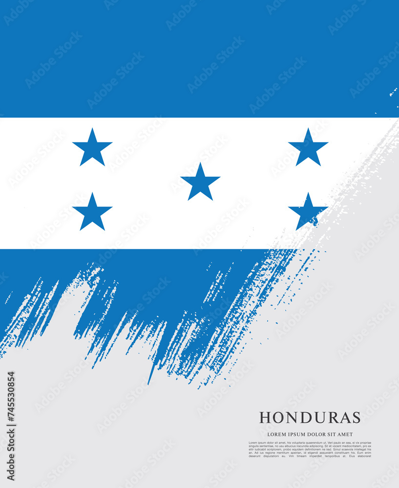 Flag of Honduras, brush stroke background Flag of Honduras, brush stroke background