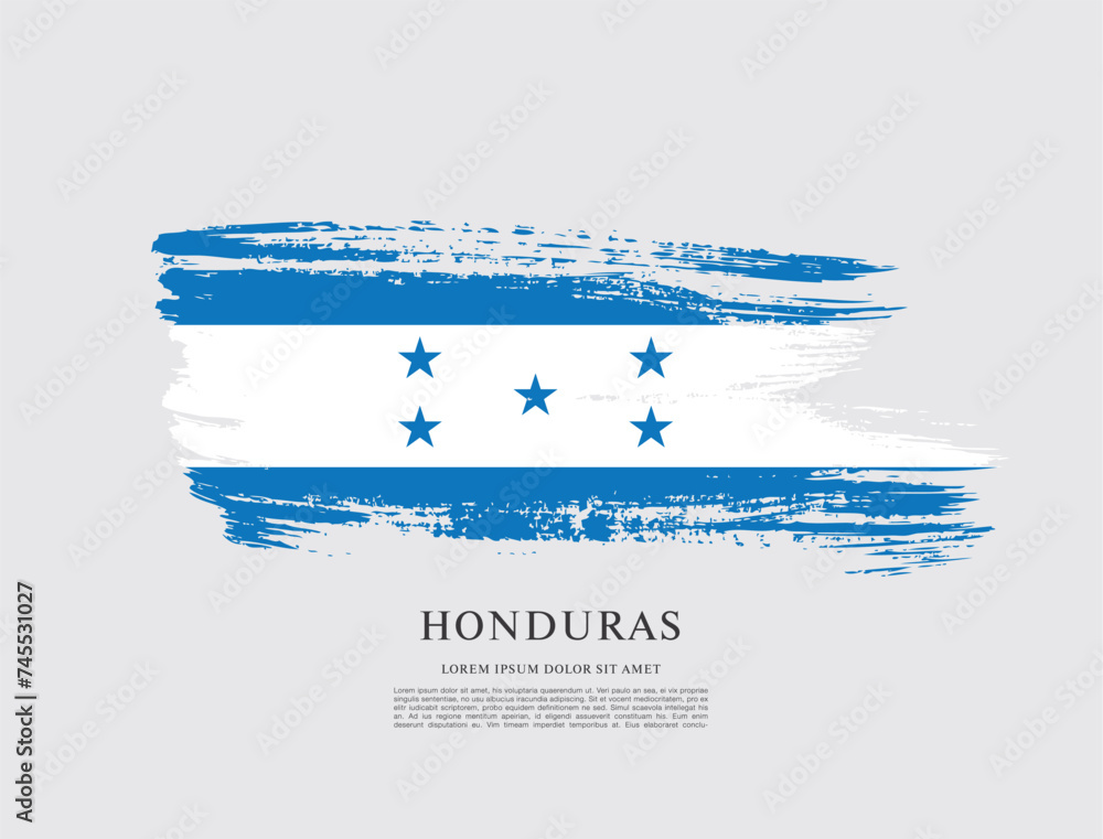 Flag of Honduras, brush stroke background Flag of Honduras, brush stroke background