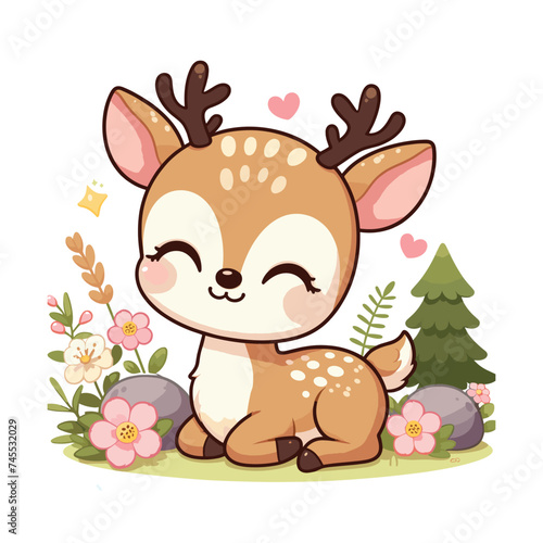 cute funny animal vector on white background
