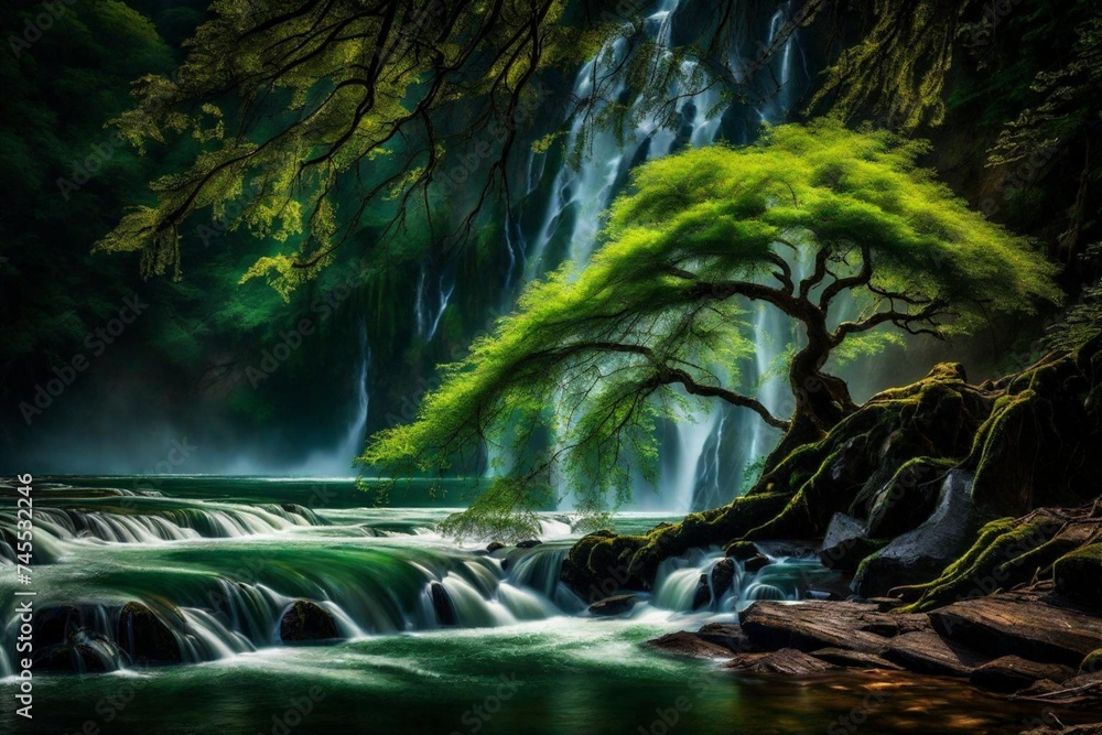 Fototapeta premium waterfall in jungle